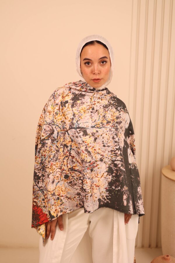 Almond Blossom soft wool shawl
