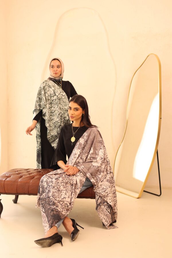 Almond Blossom soft wool shawl-Olive