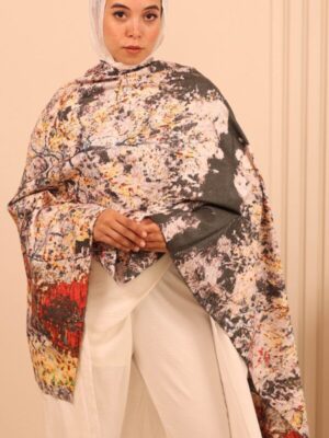 Almond Blossom soft wool shawl
