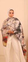Almond Blossom soft wool shawl