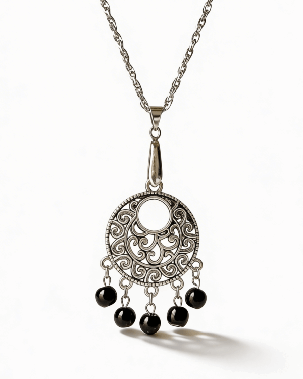 Jasper Silver Stainless Steel Necklace