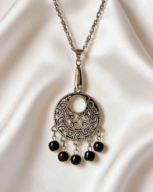 Jasper Silver Stainless Steel Necklace