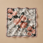 Soft Satin 70x70 Square Scarf -Amber Bloom