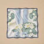 Soft Satin 70x70 Square Scarf-Misty Lotus