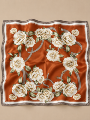 Soft Satin 70x70 Square Scarf-Amber Elegance