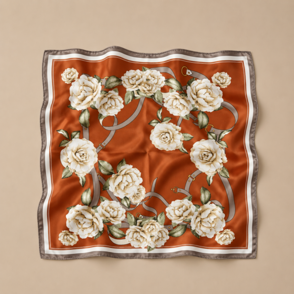 Soft Satin 70x70 Square Scarf-Amber Elegance