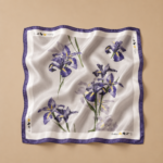 Soft Satin 70x70 Square Scarf – Iris Bloom
