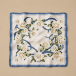 Soft Satin 70x70 Square Scarf-Azure Elegance