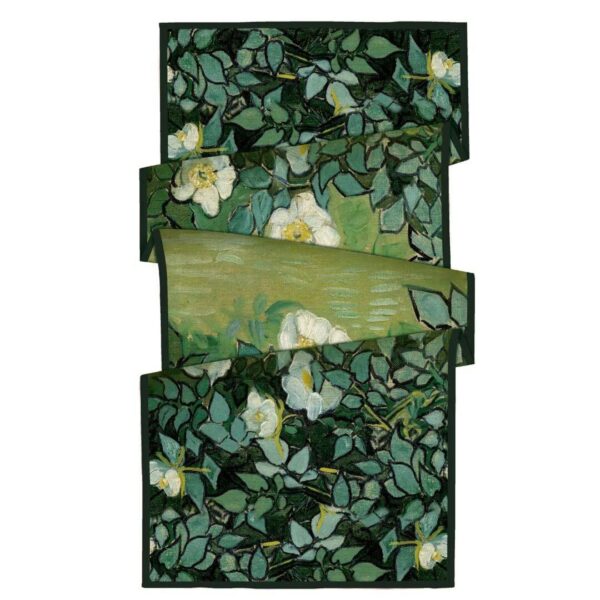 Luxury Double Layered Silk Shawl – Emerald Bloom