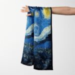 Luxury Double Layered Silk Shawl – Midnight Blue