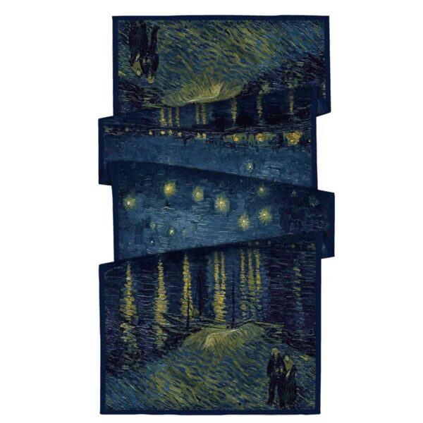Luxury Double Layered Silk Shawl – Midnight Glow