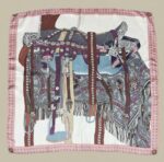 Soft Satin 70×70 Square Scarf – Paisley Saddle