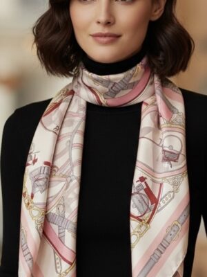 Soft Satin 70×70 Square Scarf- Blush Royale