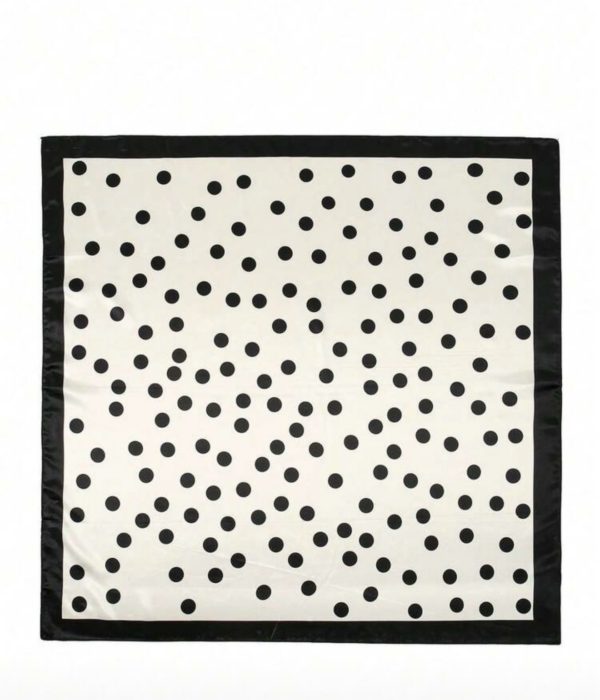 Soft Satin 70x70 Square Scarf -Midnight Polka