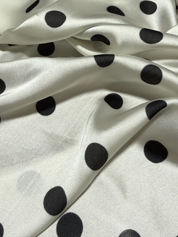 Soft Satin 70x70 Square Scarf -Midnight Polka