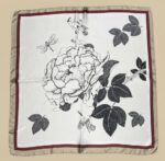 Soft Satin 70x70 Square Scarf-Ivory Bloom