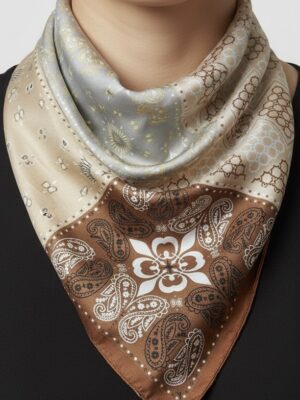 Soft Satin 70x70 Square Scarf-Mocha Elegance