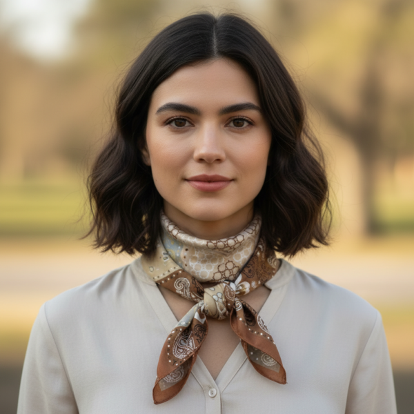 Soft Satin 70x70 Square Scarf-Mocha Elegance