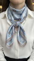 Soft Satin 70x70 Square Scarf-Sky Blossom