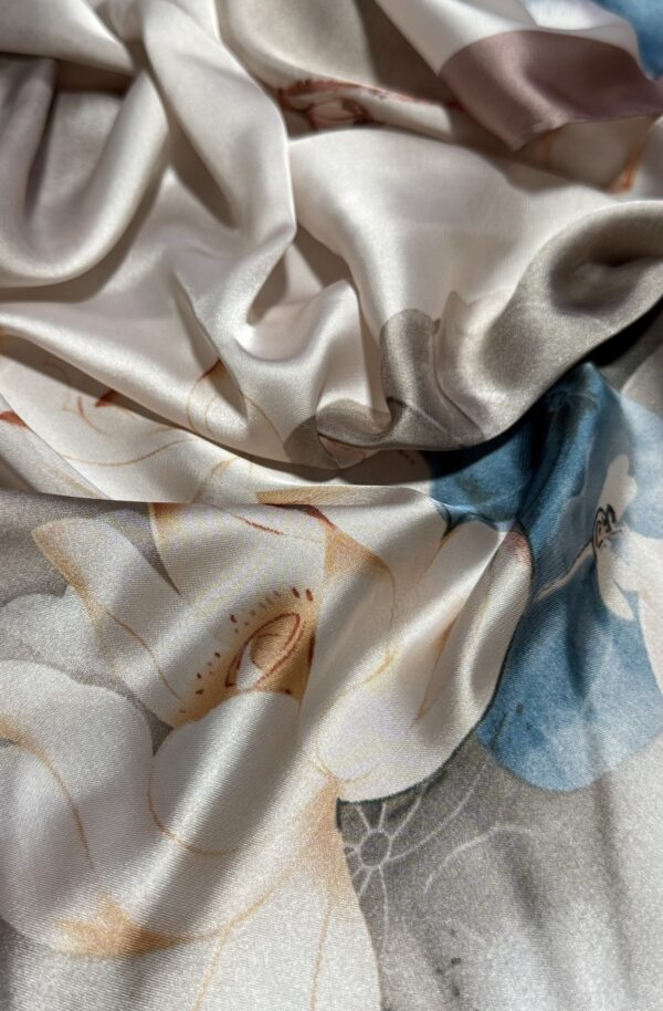 Soft Satin 70x70 Square Scarf-Moonlight Lotus