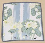 Soft Satin 70x70 Square Scarf-Misty Lotus