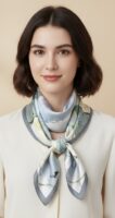 Soft Satin 70x70 Square Scarf-Misty Lotus