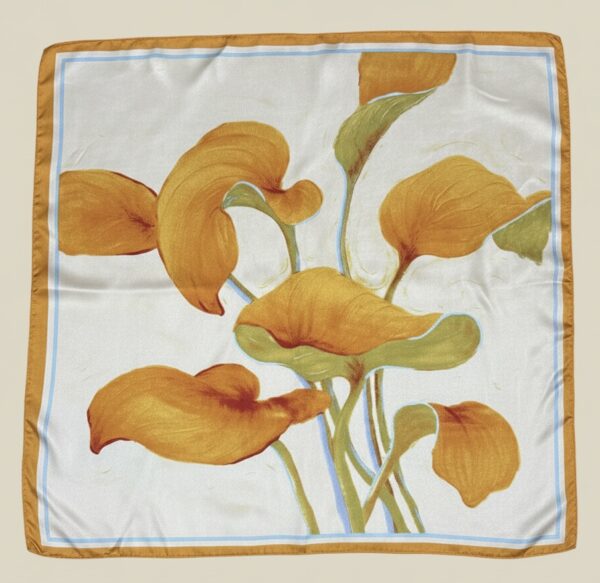 Soft Satin 70x70 Square Scarf-Amber Lily