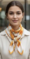 Soft Satin 70x70 Square Scarf-Amber Lily
