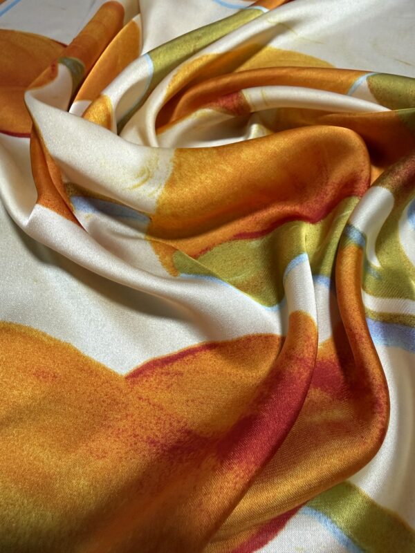 Soft Satin 70x70 Square Scarf-Amber Lily