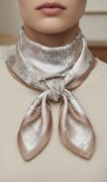 Soft Satin 70x70 Square Scarf-Nude Elegance