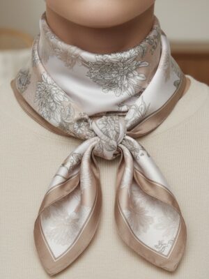 Soft Satin 70x70 Square Scarf-Nude Elegance