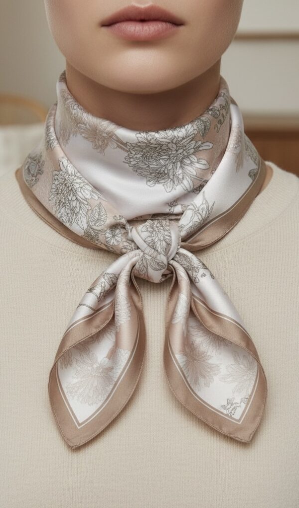 Soft Satin 70x70 Square Scarf-Nude Elegance