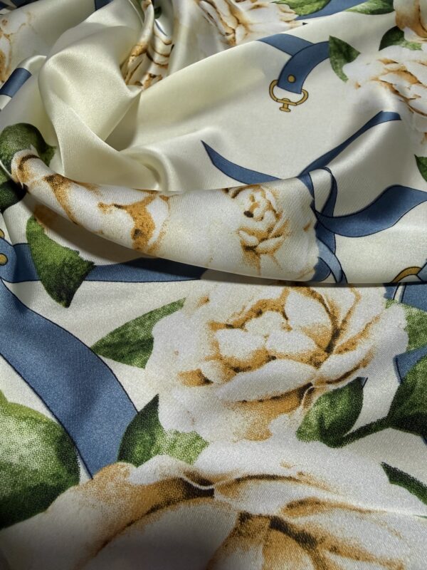 Soft Satin 70x70 Square Scarf-Azure Elegance
