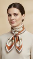Soft Satin 70x70 Square Scarf-Amber Elegance