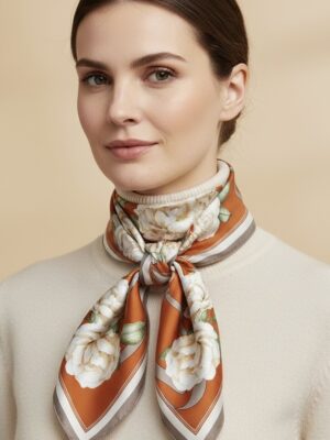 Soft Satin 70x70 Square Scarf-Amber Elegance