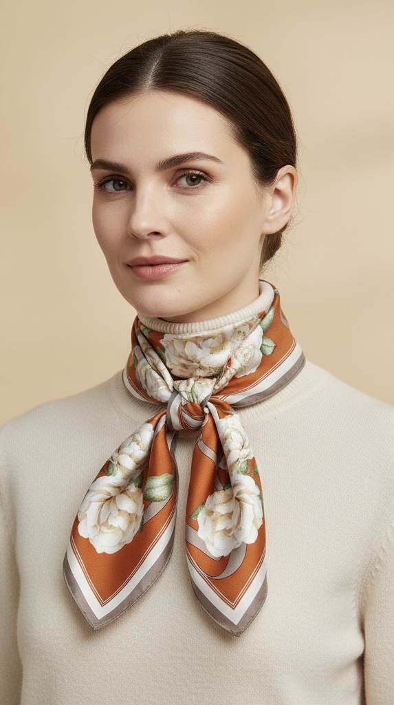 Soft Satin 70x70 Square Scarf-Amber Elegance