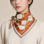 Soft Satin 70x70 Square Scarf-Amber Elegance