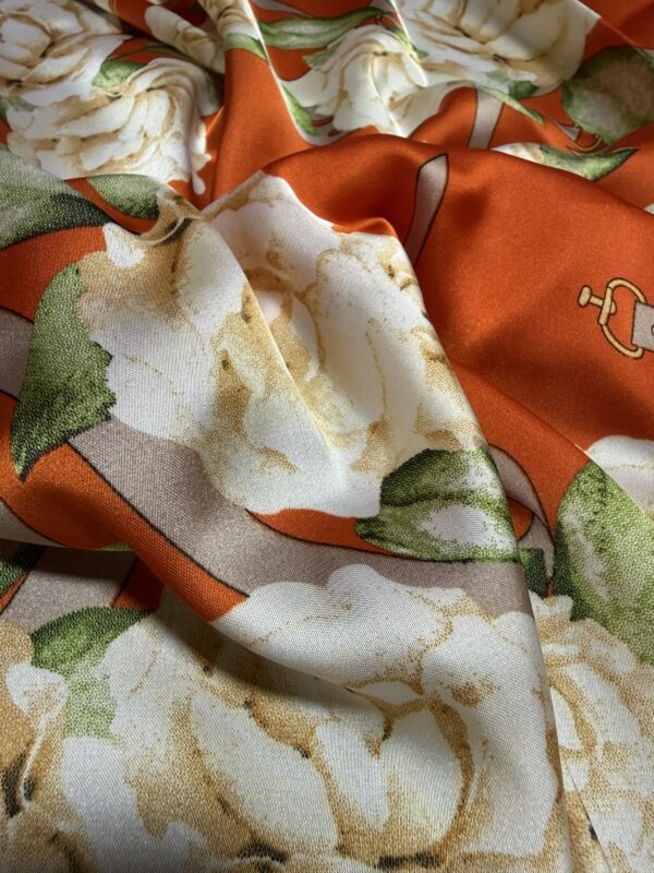 Soft Satin 70x70 Square Scarf-Amber Elegance