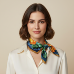 Soft Satin 70x70 Square Scarf-Sunset Bloom