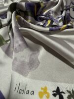 Soft Satin 70x70 Square Scarf – Iris Bloom