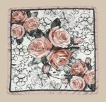 Soft Satin 70x70 Square Scarf -Amber Bloom