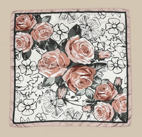 Soft Satin 70x70 Square Scarf -Amber Bloom