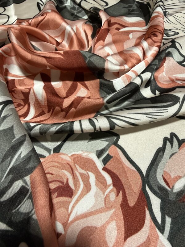 Soft Satin 70x70 Square Scarf -Amber Bloom