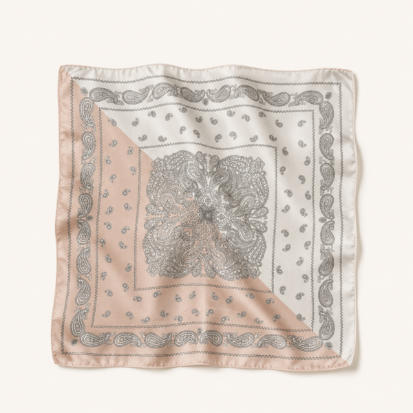 Soft Satin 70×70 Square Scarf – Blush Grace