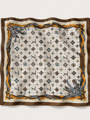 Soft Satin 70×70 Square Scarf – Desert Plume