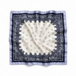 Soft Satin 70×70 Square Scarf – Midnight Paisley