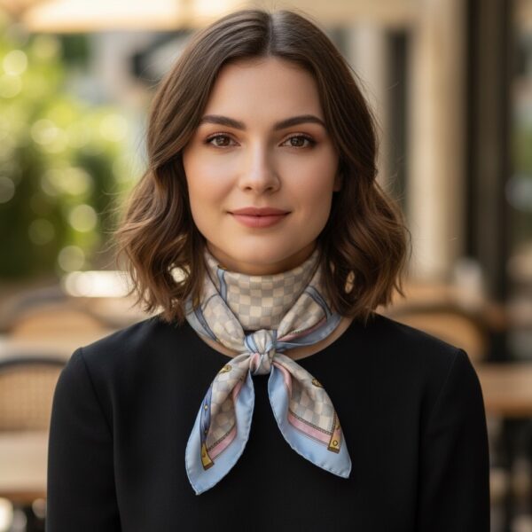 Soft Satin 70×70 Square Scarf – Pastel Voyage