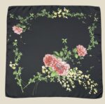Soft Satin 70×70 Square Scarf – Sky Blossom
