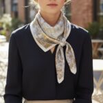 Soft Satin 70×70 Square Scarf – Golden Oasis