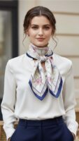 Soft Satin 70×70 Square Scarf – Floral Charm